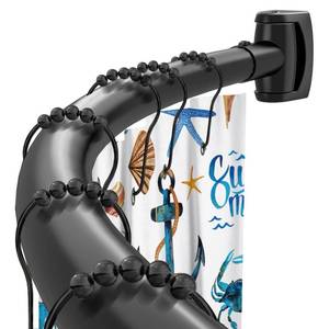 lot 1580 image: Black Curved Shower Curtain Rod 33-78 Inches Adjustable Splicing Design Need To Drill Shower Rods Curved Round Bowed Rust proof, Premium Stainless Steel Shower Curtain Rod for Bathroom, Bathtub, Stall