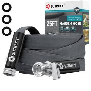 lot 2394 image: A 25ft Garden Hose, Ultra Lightweight All-Weather Water Hose, Durable & Flexible, Built-in Valve, Leak-free Connections, TPU Water Hose, Drinking Water Safe