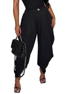 lot 2415 image: NRTHYE Womens High Waisted Pleated Dress Pants Balloon Work Trouser XXL