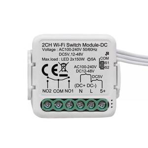 lot 2425 image: MHCOZY Tuya Smart Life app Dry Contact WiFi Relay Switch Module,2 Channel DC 5V 1224V AC 100-240V,Compatible with Alexa Google Home