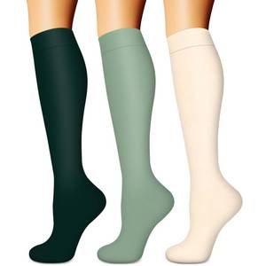 lot 2438 image: BLUEENJOY Compression Socks for Women & Men (3 pairs) - Best Support for Nurses, Running, Hiking, Recovery & Flight Socks