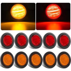lot 2447 image: Partswcgg 5Amber  5Red 2.5 Inch Round Led Trailer Marker Clearance Lights