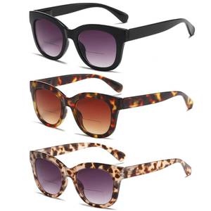lot 2452 image: ZXYOO Bifocal Sunglasses For Women Reading Sunglasses 3 Pack UV400 Sun Readers Glasses With Spring Hinge 1.25