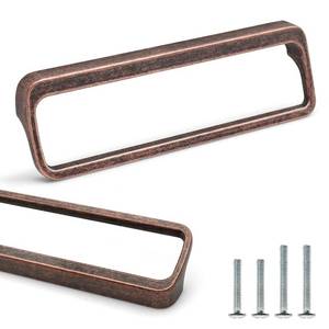 lot 2455 image: FURFITT 10 Pack Antique Copper Cabinet Pulls 5 Inch128mm Hole Center Solid Zinc Alloy Vintage Handles for Drawers Dressers Retro Red Bronze Kitchen Cupboard Bathroom Furniture Hardware