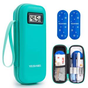 lot 2457 image: YOUSHARES Insulin Cooler Travel Case, Peptide Travel Case with Temp Display