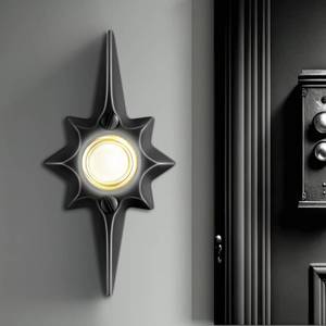 lot 2459 image: Lighted Wired Doorbell Button, Metal Wall Mount Push Button, Black