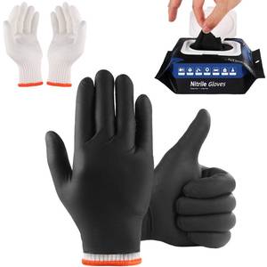 lot 2465 image: ANBOSON BBQ Gloves,Disposable BBQ Gloves Heat Resistant Cooking, Black52, L