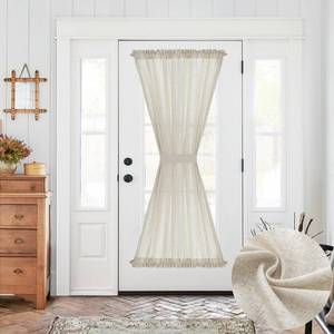 lot 2477 image: jinchan Solid Linen French Door Curtain Crude 72 Inches Rod Pocket 1 Panel