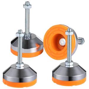 lot 2490 image: Lnrueg 4 PCS Heavy Duty Leveling Feet, Leg Leveler with Base, Adjustable Leveling Feet with M8 Thread, Great Load Capacity for Workbench Machine Cabinet, D60xM8x50