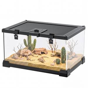 lot 3582 image: FixHaven 2.5 Gallon Fully Assembled Glass Reptile Enclosure, 12 x 8 x 6