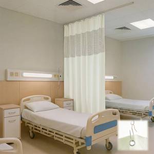 lot 3588 image: Chapou 60 W x 84 L 5 x 7FT Hospital Curtains, Flame Retardant Medical Privacy Curtains with Grommet Top, Inherent Fire Resistant Cubicle Curtain Divider for Clinic, Lab and School,White