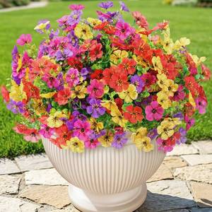 lot 4299 image: Lifewit Artificial Flowers for Outdoor, Faux Flowers for Garden Decor