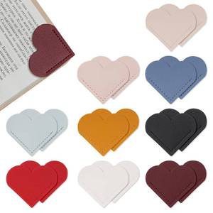 lot 4301 image: 18Pcs Heart Bookmarks, Cute Leather Bookmarks Appreciation Gifts for Teacher Reading Women - Colourful Personalized Page Markers Book Tabs Supplies Bulk Corner Protect for Book Lovers Office School