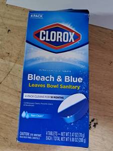 lot 4313 image: Clorox Bleach & Blue Ultra Clean Toilet Tablets 4-Pack