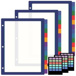 lot 4317 image: 36 Pcs3 Set 12 Tabs Binder Dividers for 3 Ring, Clear Monthly Notebook