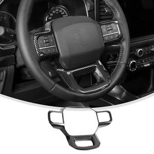 lot 5197 image: Linskip Steering Wheel Trim Compatible with Ford F150 2021 2022 2023 2024, Steering Wheel Cover for Ford F-150 Interior Accessories(Carbon Fiber Black)