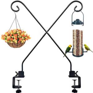 lot 5204 image: NEECONG Heavy Duty Deck Hook,Courtyard Decoration,Pole 32Long Metal Deck Railing Hooks for Hanging Bird Feeders,Planters,Suet Baskets,Lanterns,Wind Chimes,Clamp Mounted,Under 15 LBS��2PCAK��