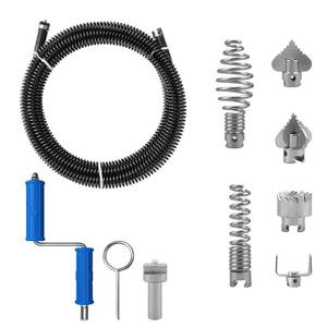 lot 5213 image: Drain Snake, Drain Auger with Drill Attachment, 16.4 Feet By 12 MM Plumbing Snake Auto Feed Flexible Hair Drain Clog Remover for Kitchen, Bathrom and Shower Sink used