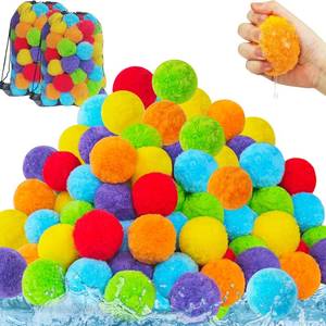 lot 5235 image: 200 Pcs Reusable Water Balloons,Reusable Soaker Ball,Colorful Splash Balls,Outdoor Games Soft Water Balls for Pool,Beach,Backyard,Party Favors