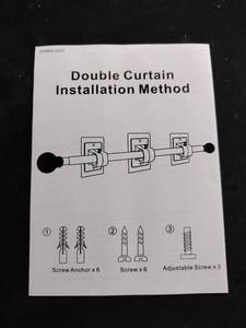 lot 5249 image: Double Curtain Rod Installation Kit with Brackets Screws and Anchors EKMNL0457