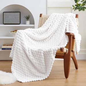 lot 5250 image: EXQ Home Turtle Shell Throw Blanket White for Couch Gentle Soft Fleece
