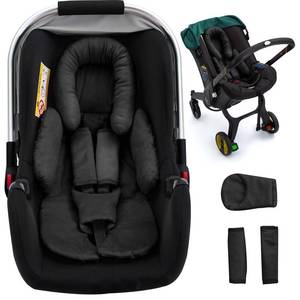 lot 5251 image: Newborn Car Seat Head Support with 3 Shoulder Covers Set, 2-in-1 Reversible Infant Car Seat Insert, Thickened Car Seat Cushion for Baby, Carseat Head Support for Preemie to Infant