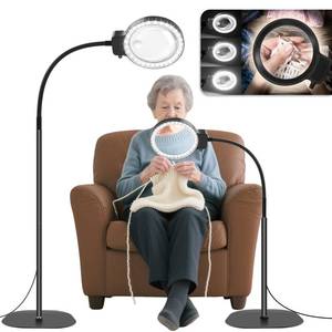 lot 5262 image: Large 10X Rechargeable Hands Free Magnifying Glass for Reading
