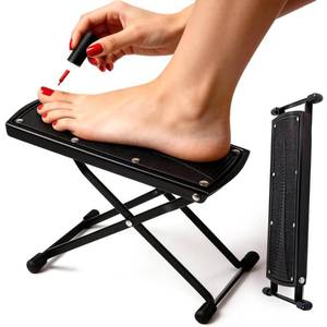 lot 6008 image: ZtohPyo Foldable Foot Rest, 6-Height Adjustable Spa Foot Stand, Non-Slip Sturdy Foot Care Stand for Easy Home Pedicures, Beauty Pedicure Stool Tool