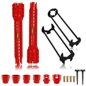 lot 6011 image: Rmannke Multifunctional Kitchen Faucet Sink Basin Wrench, Kitchen Drain Tub Removal nut Plumbing Plumber, 8 in 1 and 14 in 1 Four-jaw Hex Wrench, for Tight Spaces Installation and Repairs Tools