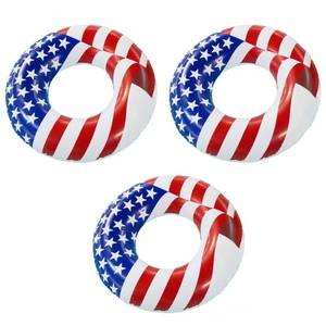 lot 6015 image: Swimline 36 Inflatable Patriotic American Flag Swimming Pool Float (3 Pack)