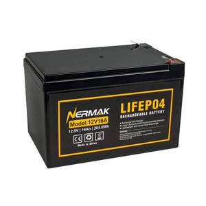lot 6018 image: NERMAK 12V 16Ah Lithium LiFePO4 Deep Cycle Battery, 2000 Cycles Lithium Iron Phosphate Rechargeable Battery for SolarWind Power, Lighting, Scooters, Power Wheels, Fish Finder, Built-in 16A BMS