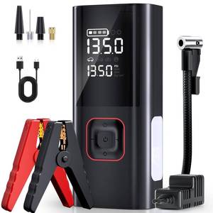 lot 6019 image: Jump Starter with Air Compressor, 5000A Battery Jumper Starter Portable (9L Gas8L Diesel) with 160PSI Auto-Shutoff Tire Inflator, 12V Jump Box Car Battery Jump Starter with Jumper Cables, LED Light