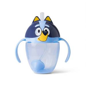 lot 6046 image: The First Years Bluey Trainer Weighted Straw Cup - Toddler Cups with Weighted Straw - Baby and Toddler Straw Cup Spill Proof - Toddler Feeding Supplies - 7 Ounce - Ages 6 Months and Up