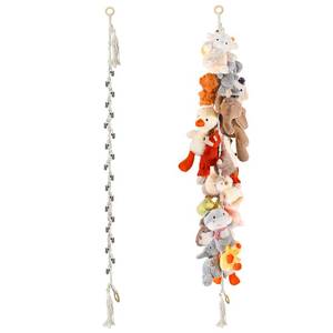 lot 6478 image: CERETIA 80 Stuffed Animal Organizer Chain, Wall Corner Storage, White,2pcs