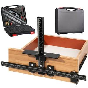 lot 7810 image: Fingwerk 14-Piece Cabinet Hardware Jig Tool Set, Aluminum Alloy Cabinet Handle Template Jig Tool of Drawer Front Knobs, Handles and Pulls, Door