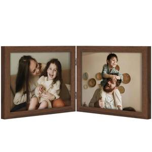 lot 7812 image: decorUhome Double 10x8 Picture Frame Horizontal, Brown