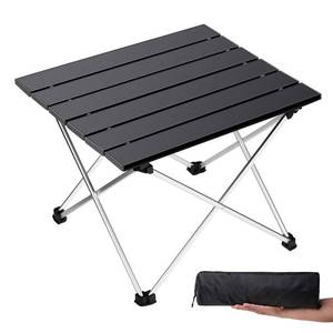 lot 7825 image: Grope Portable Camping Table,Aluminum Folding Beach Table (Black-S)