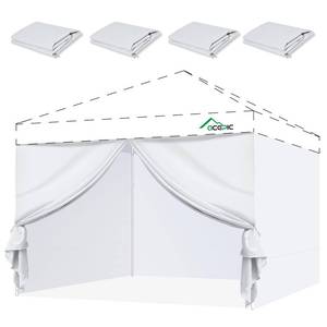 lot 7833 image: ACEPIC 10x10ft Sidewalls with Door for Canopy, White(4PCS Sidewalls Only)