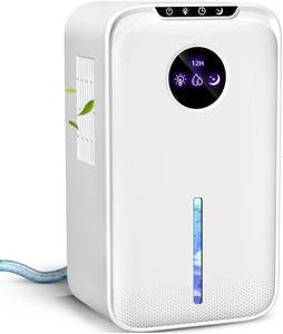 lot 7838 image: Dehumidifier(88.0OZ) for Home Small Dehumidifier With Drain Hose Timer (8-12-24H) Ultra-Quiet with Sleep Mode Auto Shut Off for Bedroom Bathroom Basement Kitchen RV Closet��850.0Sq.ft)
