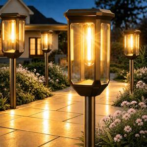 lot 7839 image: Tenmiro Solar Pathway Lights Outdoor 8 Pack, Bright Solar Garden Lights