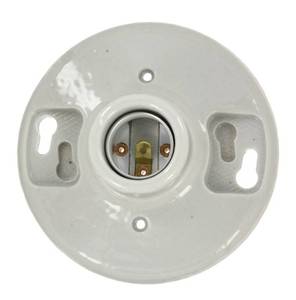 lot 8041 image: Leviton One-Piece Glazed Porcelain Outlet Box Mount, Aluminum, 49875, White