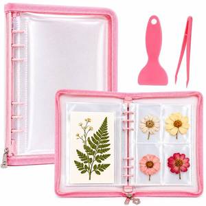 lot 8066 image: Sticker Organizer Binder with Clear Pockets & Zipper, Reusable A5 Stickers Collecting Book Album Holder with 10 Release Papers for Planner, Journaling, Sticker Collection (pink)