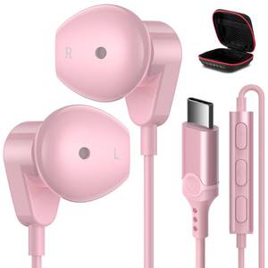 lot 8083 image: APETOO USB C Headphones for iPhone 17 16 15 Pro MaxiPad Air Earbuds Pink