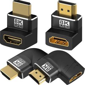 lot 8103 image: Warmstor 4 Pack 8K HDMI 2.1 Male to Female Adapter Connector Up Down Left Right Angle 90 270 Degree Gold Plated Support 8K60Hz,4K120Hz,HDR,eARC for PC Laptop HDTV Switch PS4 PS5