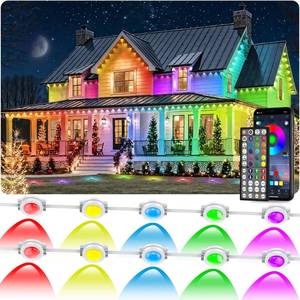 lot 8106 image: CETELUMA 100FT Permanent Outdoor RGB Lights - Waterproof Smart LED Eaves Lights with AppRemote Control, Music Sync & DIY Scenes, Perfect for Christmas, Halloween, Parties & Daily Decor (100FT)