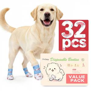 lot 8151 image: Furrtripsy Disposable Dog Boots for Hot Pavement & Paw Licking, 32 Count, L