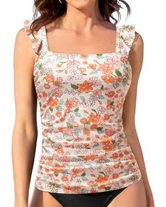 lot 8152 image: Tankini Tops for Women Swimwear - Tummy Control Bathing Suit Swim Top Only
