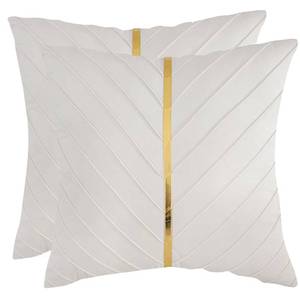 lot 8159 image: Tosleo Velvet Throw Pillow Covers 20x20 inch Pack of 2 Gold Decor Beige