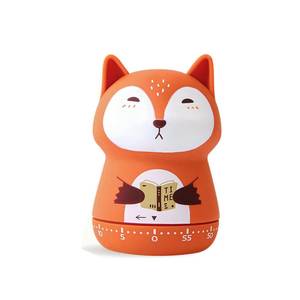 lot 8161 image: NUOSWEK Mechanical Kitchen Timer, Cute Animal Wind Up 60 Minutes Manual Countdown for Kids, Classroom, Home, Study and Cooking (Orange Fox)