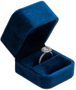 lot 8163 image: Giftop Velvet Single Ring Box Case Holder for Engagement Proposal Birthday Wedding,Jewelry Ring Box Jewelry Packaging Box (Blue)